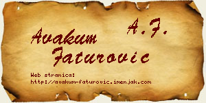 Avakum Faturović vizit kartica